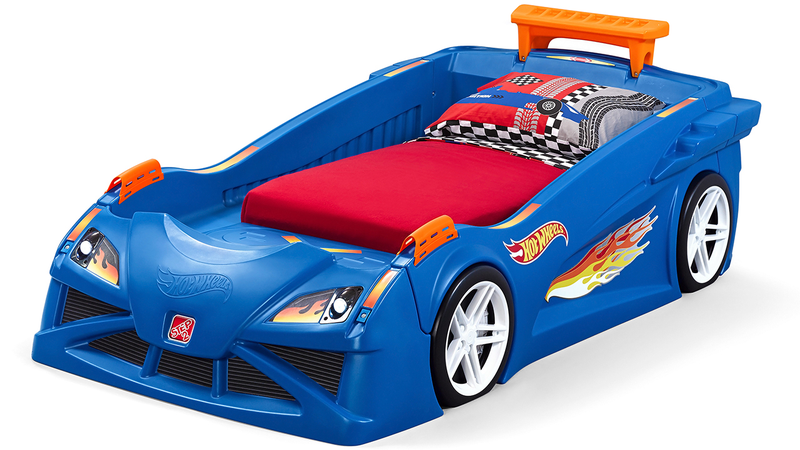 Illustration for article titled This Race Car Bed Is a Giant Extension Of Your Kid's Hot Wheels Tracks